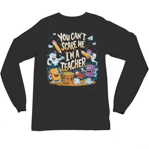 You Can't Scare Me I'm A Teacher Cool Math Teacher Halloween Unisex Long Sleeve T-Shirt - teacherstshirts.com