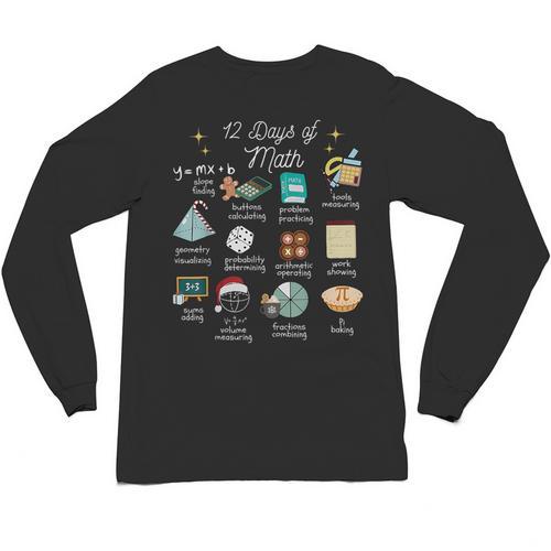 Christmas 12 Days Of Math Math Teacher Xmas STEM STEMS Unisex Long Sleeve T-Shirt - teacherstshirts.com AU