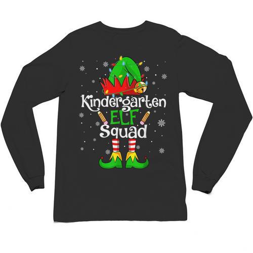 Christmas Kindergarten Elf Squad Teacher Student Unisex Long Sleeve T-Shirt - teacherstshirts.com UK