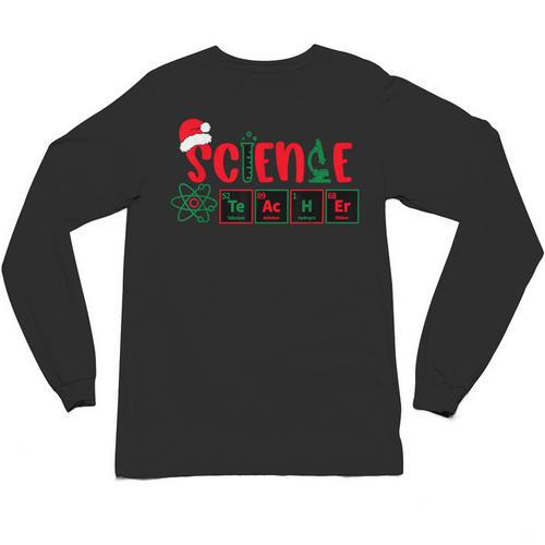 Christmas Science Teacher Santa Educator Chemical Elements Unisex Long Sleeve T-Shirt - teacherstshirts.com AU