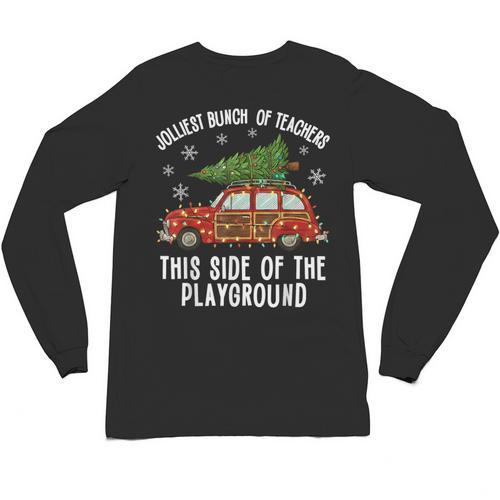 Christmas Teacher Squad Festive Car Tree Lights Xmas Unisex Long Sleeve T-Shirt - teacherstshirts.com UK