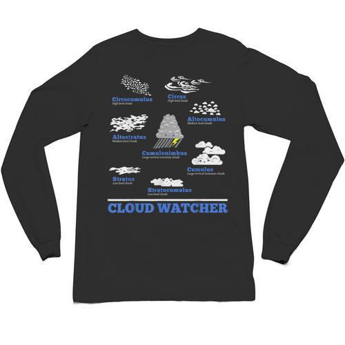 Cloud Watcher Cloud Types Science Student Teacher Cute Faces Unisex Long Sleeve T-Shirt - teacherstshirts.com AU