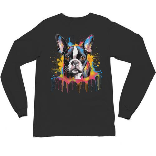 Colorful Boston Terrier Dog For Men Women Kids Unisex Long Sleeve T-Shirt - Bostonterriersmerch.com AU