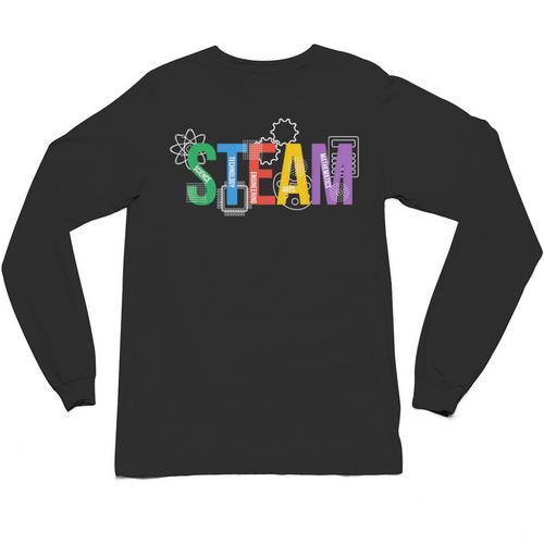 Colorful Steam Letters For Steam Program Teacher And Student Unisex Long Sleeve T-Shirt - teacherstshirts.com AU