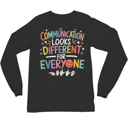 Communication ASL Teacher Deaf People ASL Interpreter Unisex Long Sleeve T-Shirt - teacherstshirts.com