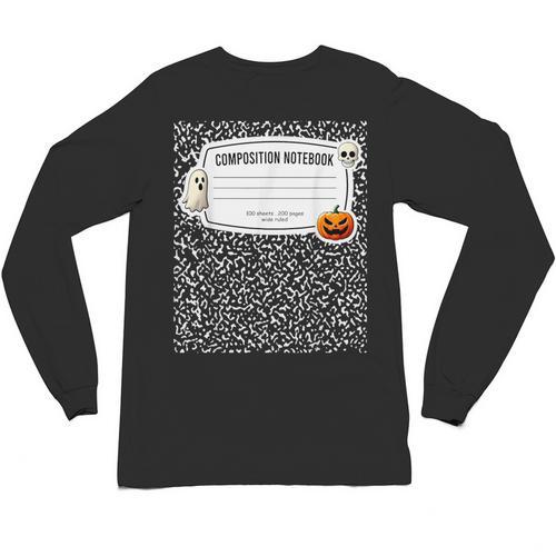 Composition Notebook Costume Adult Halloween For Teachers Unisex Long Sleeve T-Shirt - teacherstshirts.com CA