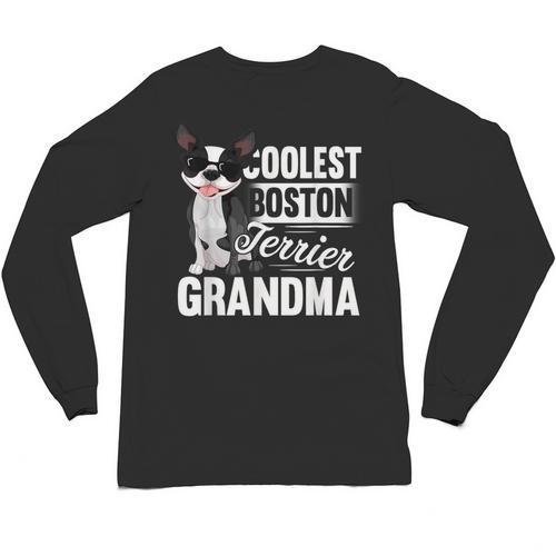 Coolest Boston Terrier Grandma Dog Unisex Long Sleeve T-Shirt - Bostonterriersmerch.com
