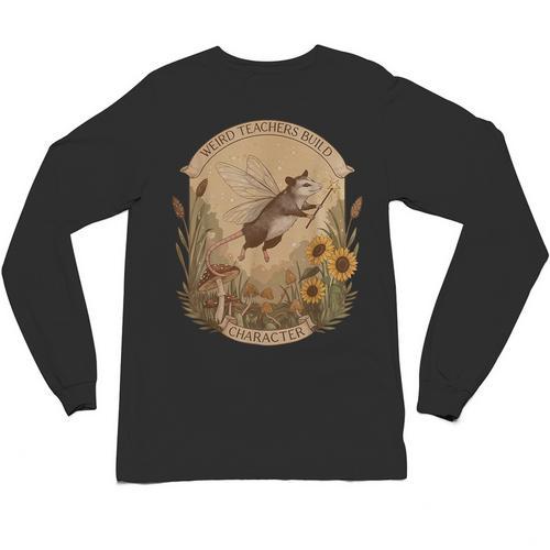 Cottagecore Fairy Opossum Weird Teachers Build Character Unisex Long Sleeve T-Shirt - teacherstshirts.com AU