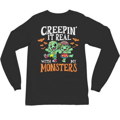 Creepin It Real Monster School Teacher Principal Halloween Unisex Long Sleeve T-Shirt - teacherstshirts.com AU