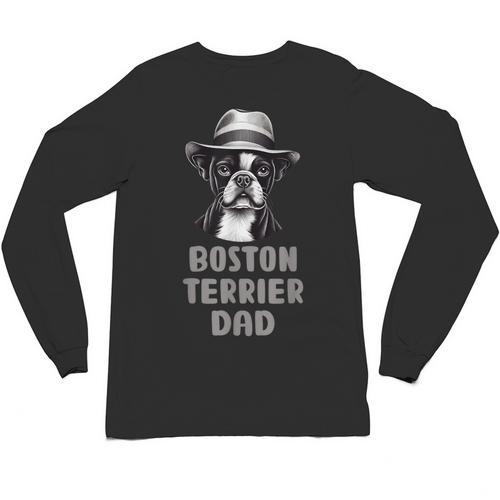 Cute Boston Terrier Dad Dog Lovers Puppy Bostie Owner Unisex Long Sleeve T-Shirt - Bostonterriersmerch.com