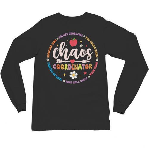 Cute Chaos Coordinator Teacher First Day Of School Unisex Long Sleeve T-Shirt - teacherstshirts.com