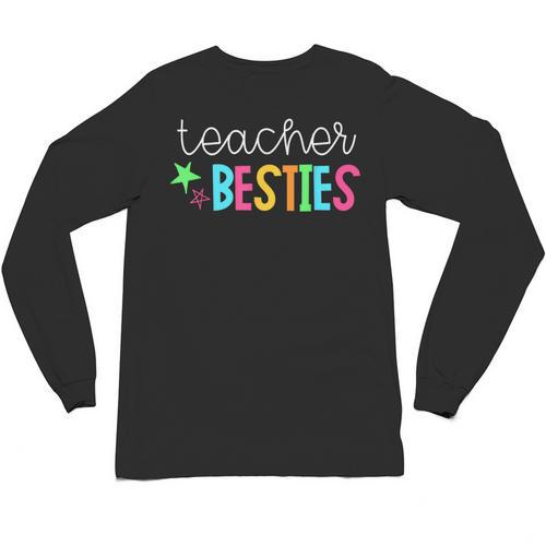 Cute Teacher Shirt Teacher Besties Unisex Long Sleeve T-Shirt - teacherstshirts.com DE