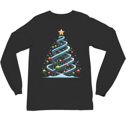 DNA Helix Christmas Tree Scientist Biology Science Teacher Unisex Long Sleeve T-Shirt - teacherstshirts.com AU