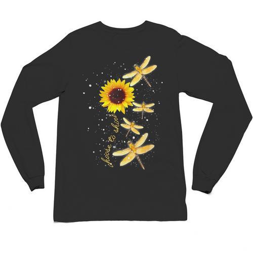 Dragonfly Sunflower Teacher Growth Mindset Choose To Shine Unisex Long Sleeve T-Shirt - teacherstshirts.com AU