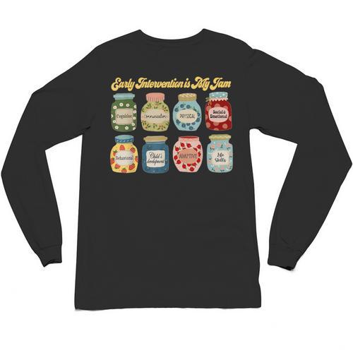 Early Intervention Is My Jam Early Intervention Teacher Unisex Long Sleeve T-Shirt - teacherstshirts.com DE