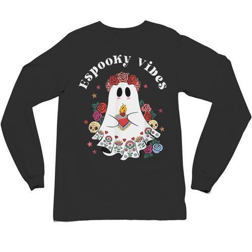 Espooky Vibes Maestra Halloween Spanish Mexican Teacher Unisex Long Sleeve T-Shirt - teacherstshirts.com UK