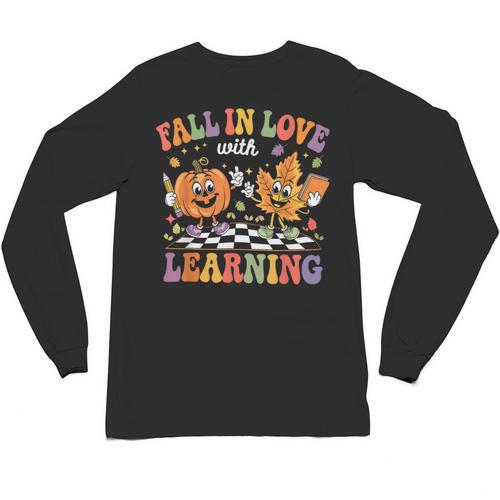 Fall In Love With Learning Autumn Fall Season Teacher Unisex Long Sleeve T-Shirt - teacherstshirts.com AU