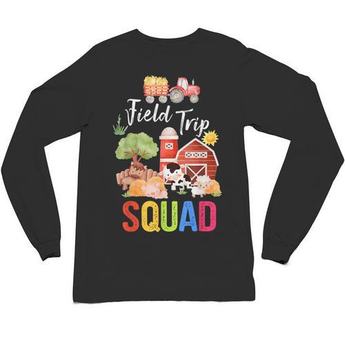 Farm Trip Field Trip Squad Farm Visit Teachers Students Unisex Long Sleeve T-Shirt - teacherstshirts.com UK