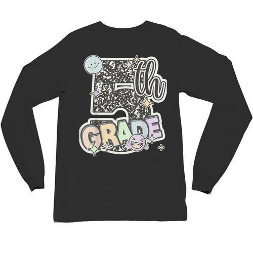 First Day Of Fifth Grade Composition Notebook Teacher Unisex Long Sleeve T-Shirt - teacherstshirts.com
