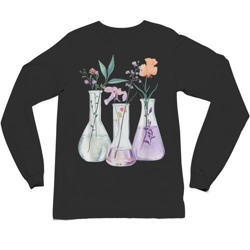 Flowers Test Tube Chemistry Student Science Teacher Women Unisex Long Sleeve T-Shirt - teacherstshirts.com AU