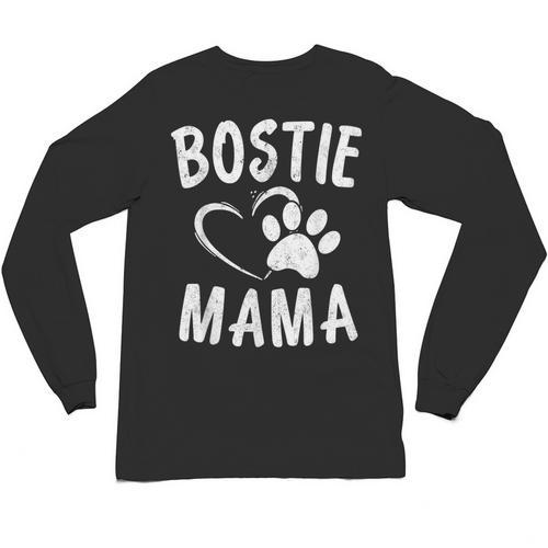 Fun Bostie Mama Dog Lover Apparel Boston Terrier Mom Unisex Long Sleeve T-Shirt - Bostonterriersmerch.com