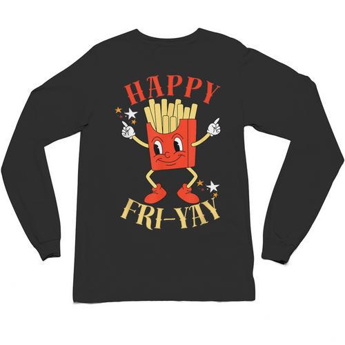 Fun Teacher Happy Fri Yay French Fries Friday Lovers Unisex Long Sleeve T-Shirt - teacherstshirts.com CA