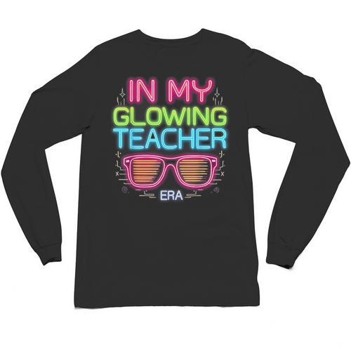 In My Glowing Teacher Era Groovy Colorful Bright Unisex Long Sleeve T-Shirt - teacherstshirts.com UK