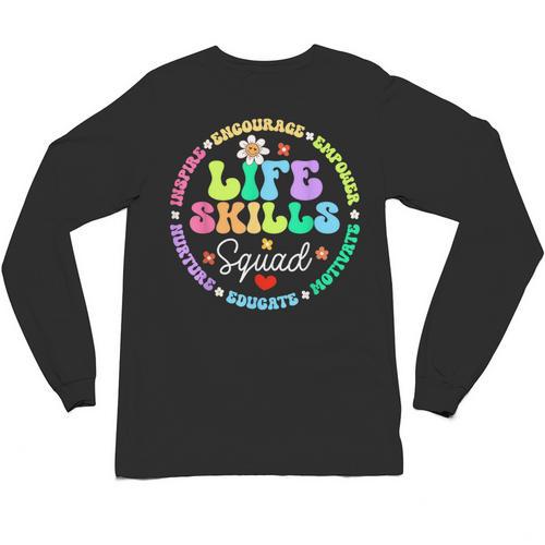 Groovy Life Skills Squad Teacher Special Ed SPED Team Crew Unisex Long Sleeve T-Shirt - teacherstshirts.com AU