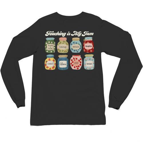 Groovy Teaching Is My Jam Teacher Appreciation Unisex Long Sleeve T-Shirt - teacherstshirts.com UK