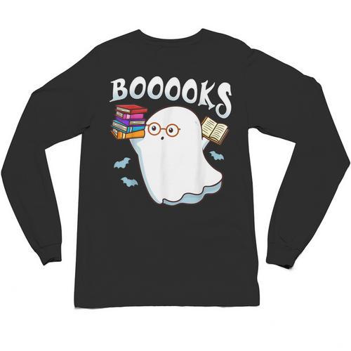 Halloween Books Librarian English Teacher Reader Reading Unisex Long Sleeve T-Shirt - teacherstshirts.com DE