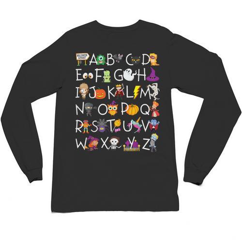 Halloween Nursery Teacher Shirt Halloween Alphabet Unisex Long Sleeve T-Shirt - teacherstshirts.com
