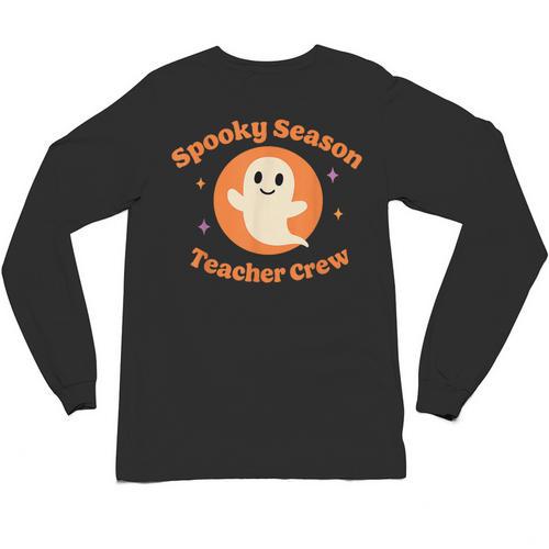 Halloween Teacher Crew Spooky Season Retro Ghost Unisex Long Sleeve T-Shirt - teacherstshirts.com DE