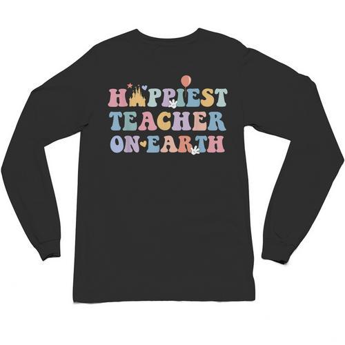 Happiest Teacher On Earth First Day Of School Back To School Unisex Long Sleeve T-Shirt - teacherstshirts.com