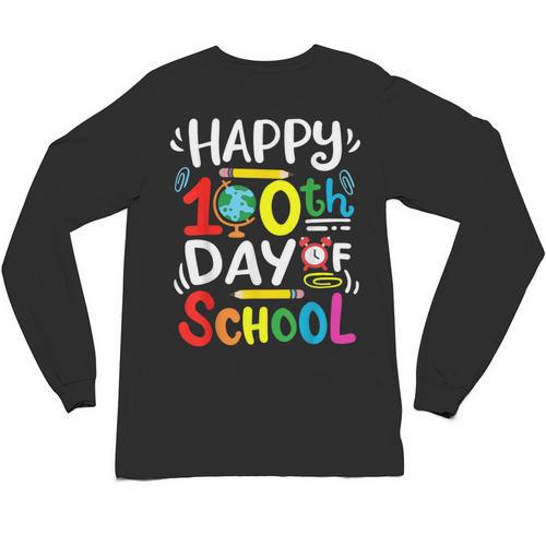 Happy 100th Day Of School 100 Days Of School Teacher Student Unisex Long Sleeve T-Shirt - teacherstshirts.com AU