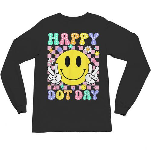 Happy Dot Day Shirts Teacher Student Girls Kids Smile Face Unisex Long Sleeve T-Shirt - teacherstshirts.com AU