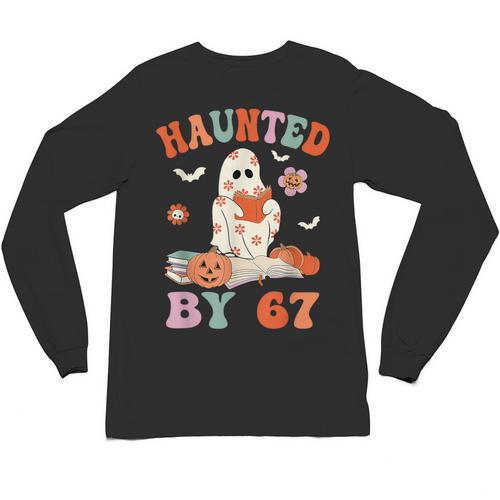 Haunted By 67 Boo Ghost Teacher 6 7 Halloween Costume Unisex Long Sleeve T-Shirt - teacherstshirts.com UK