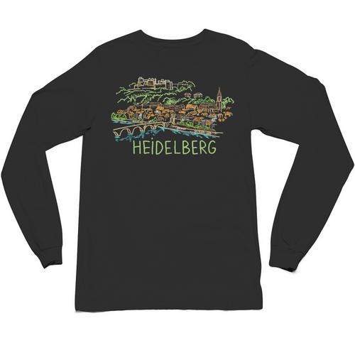 Heidelberg Germany Art Men Women Unisex Long Sleeve T-Shirt - Bostonterriersmerch.com