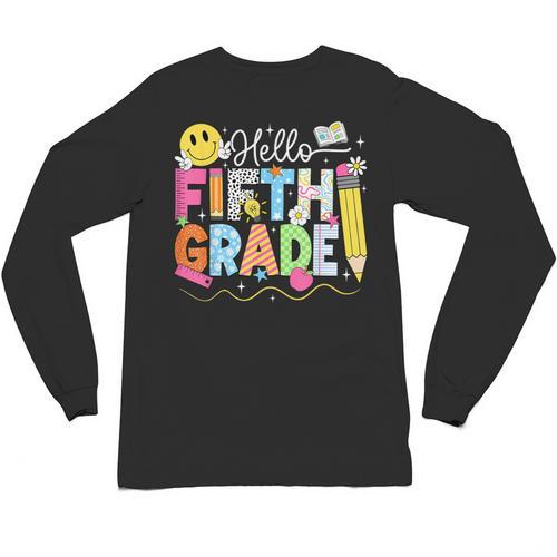 Hello Fifth Grade Team 5th Grade Back To School Teacher Kids Unisex Long Sleeve T-Shirt - teacherstshirts.com AU