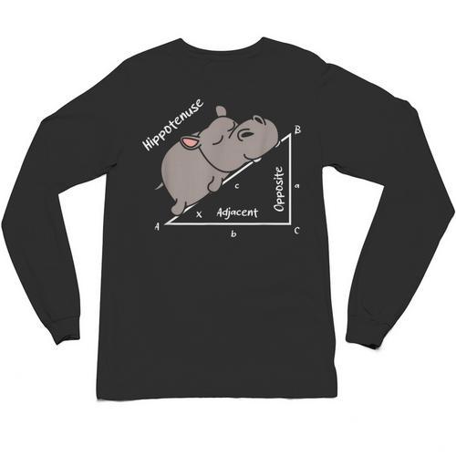 Hippotenuse Hippo Angle Function Hypotenuse Math Teacher Unisex Long Sleeve T-Shirt - teacherstshirts.com AU