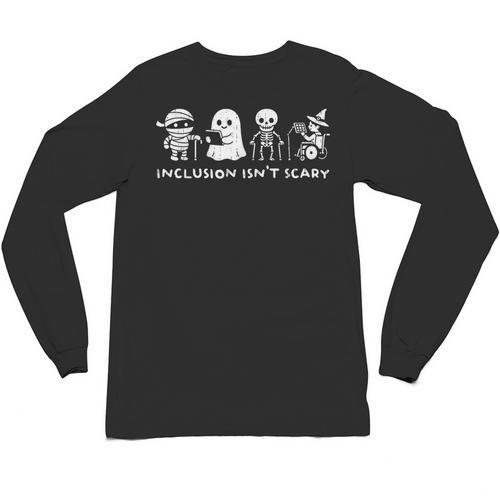 Inclusion Isn't Scary SLP Halloween Ghost Mummy Sped Teacher Unisex Long Sleeve T-Shirt - teacherstshirts.com UK