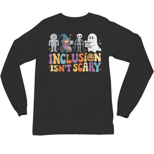 Inclusion Isn't Scary SLP Halloween Sped Teacher Unisex Long Sleeve T-Shirt - teacherstshirts.com AU