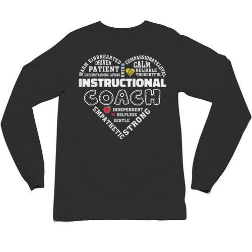 Instructional Coach Heart Teachers Appreciation Unisex Long Sleeve T-Shirt - teacherstshirts.com