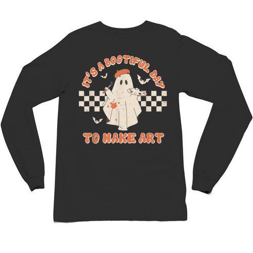 It's A Bootiful Day To Make Art Halloween Art Teacher Unisex Long Sleeve T-Shirt - teacherstshirts.com UK