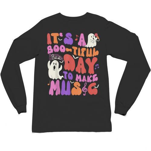 It's a Bootiful Day To Make Music Halloween Music Teacher Unisex Long Sleeve T-Shirt - teacherstshirts.com CA