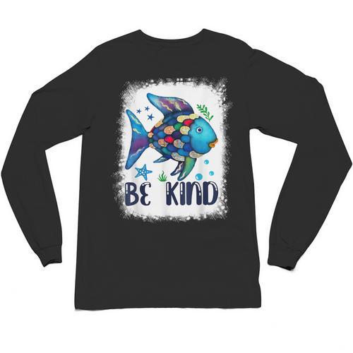 Be Kind Rainbow Fish Teacher Life Back To School Teaching Men Women Unisex Long Sleeve T-Shirt - teacherstshirts.com