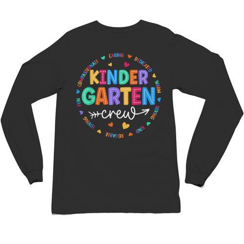 Kindergarten Crew Back To School Kindergarten Teacher Kids Unisex Long Sleeve T-Shirt - teacherstshirts.com DE
