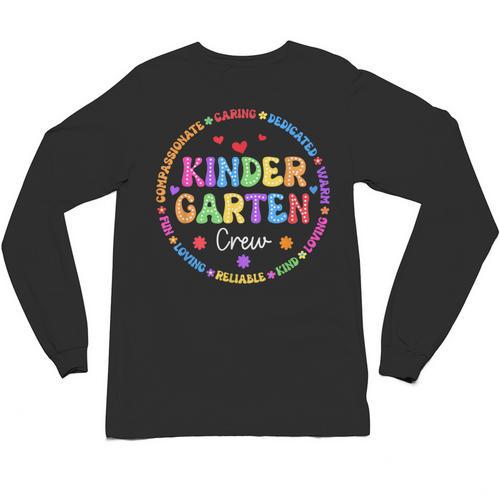 Kindergarten Crew Funy Back To School Teachers Kids Students Unisex Long Sleeve T-Shirt - teacherstshirts.com UK