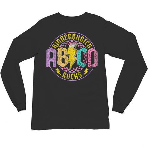 Kindergarten Rocks ABCD Back To School Rock Teacher Unisex Long Sleeve T-Shirt - teacherstshirts.com UK