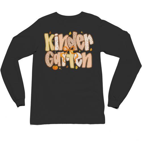 Kindergarten Teacher Fall Pumpkin Autumn Cute Unisex Long Sleeve T-Shirt - teacherstshirts.com AU