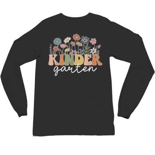 Kindergarten Teacher Wildflower Back To School Floral Outfit Men Women Unisex Long Sleeve T-Shirt - teacherstshirts.com UK